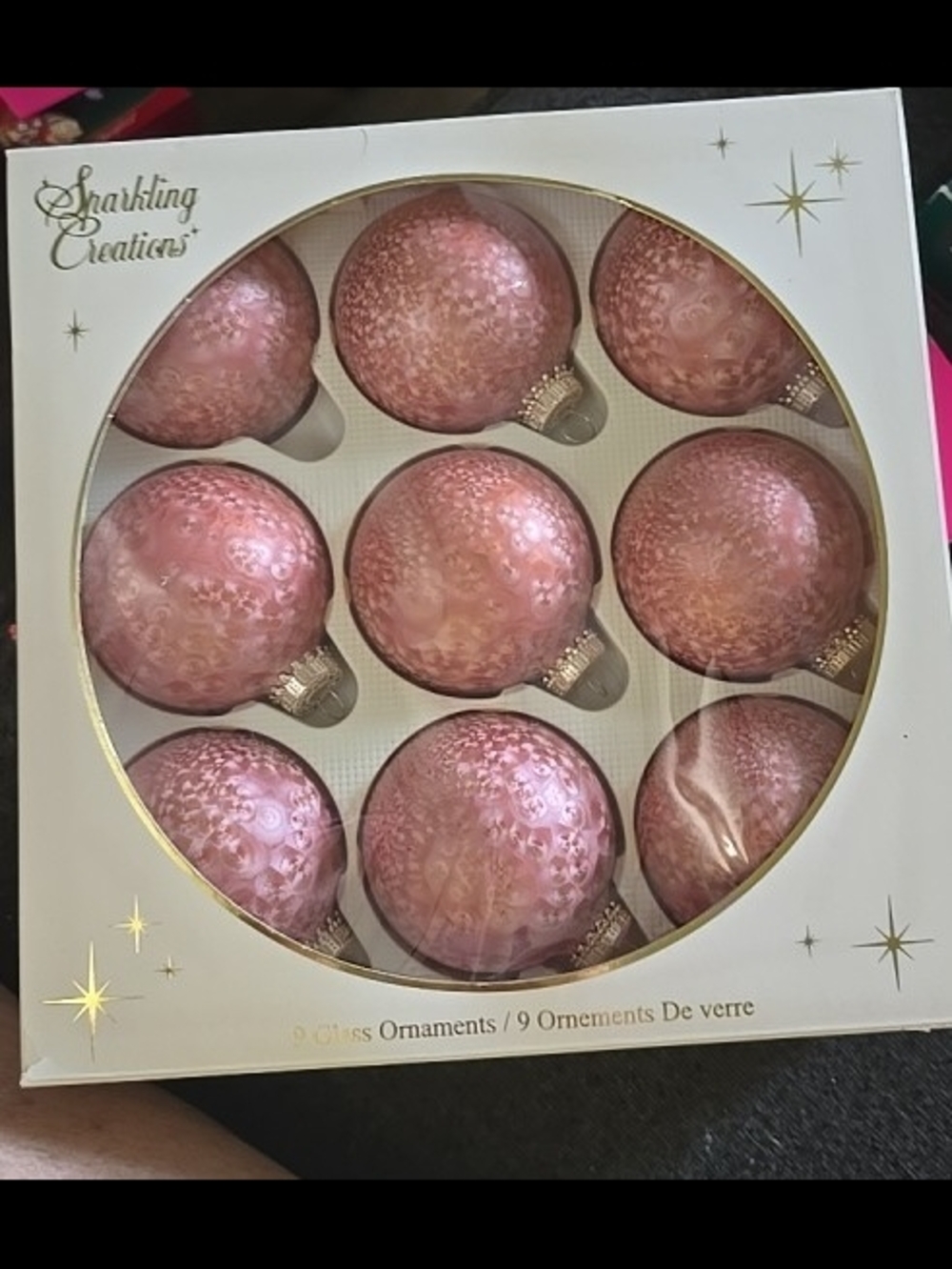 Pink  Holiday Ornaments - Set of 9 From Michaels